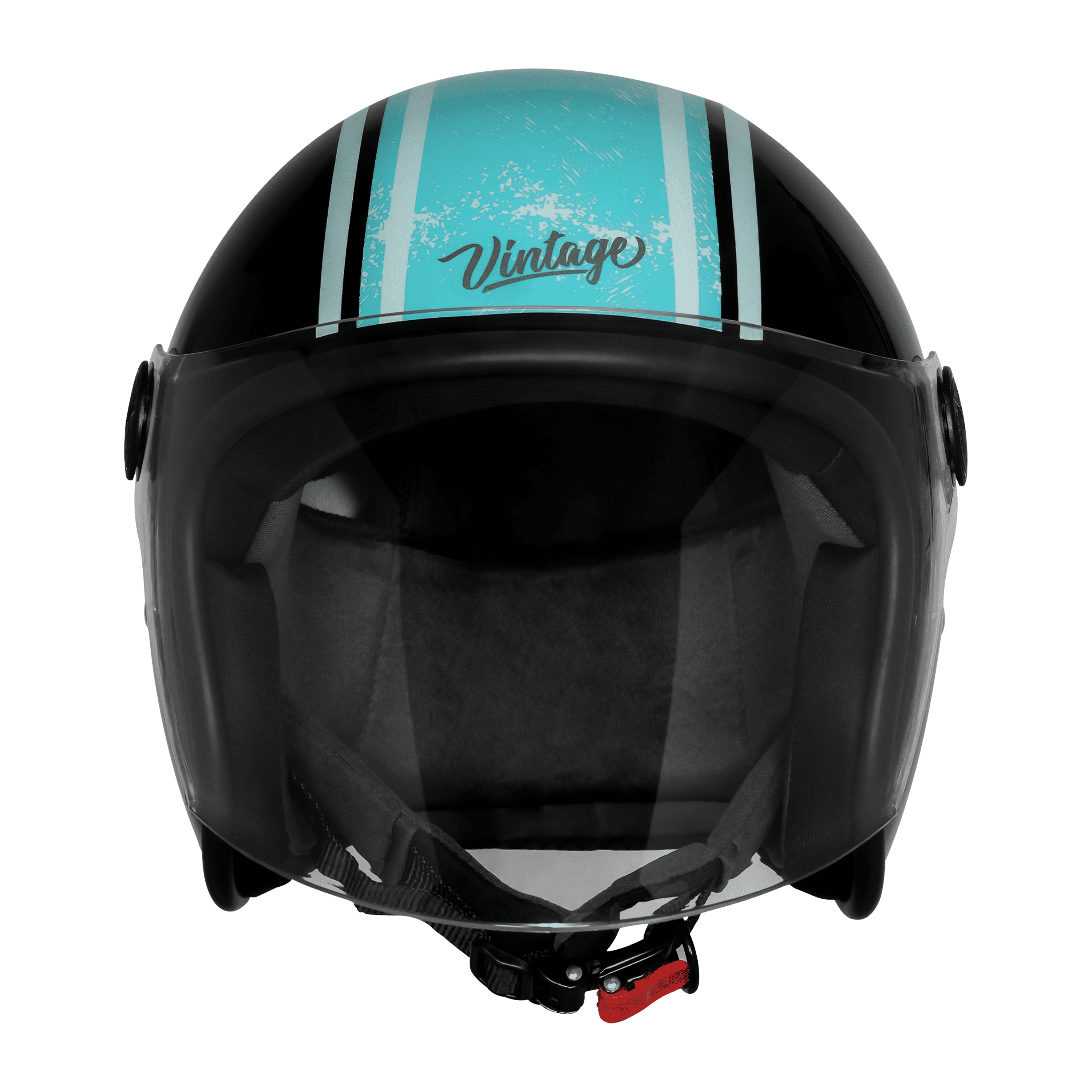 SBH-56 VINTAGE RACERS GLOSSY BLACK WITH LIGHT BLUE